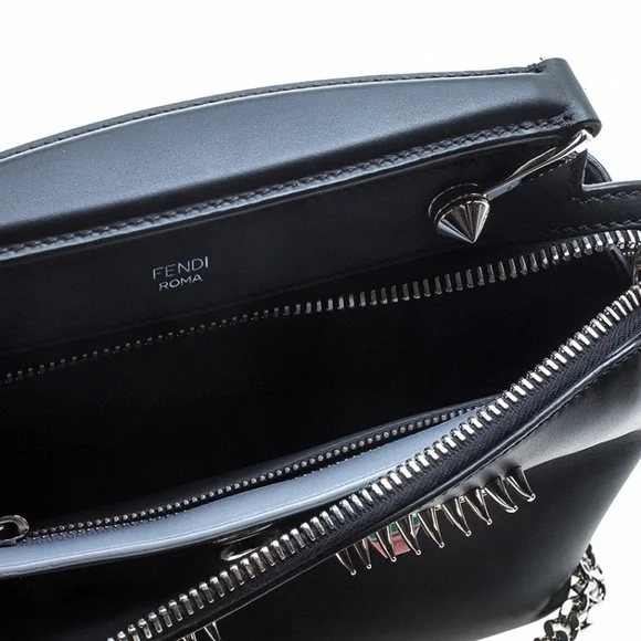 RARE Fendi MONSTER Black Leather Handbag! NWOT - Picture 4 of 4